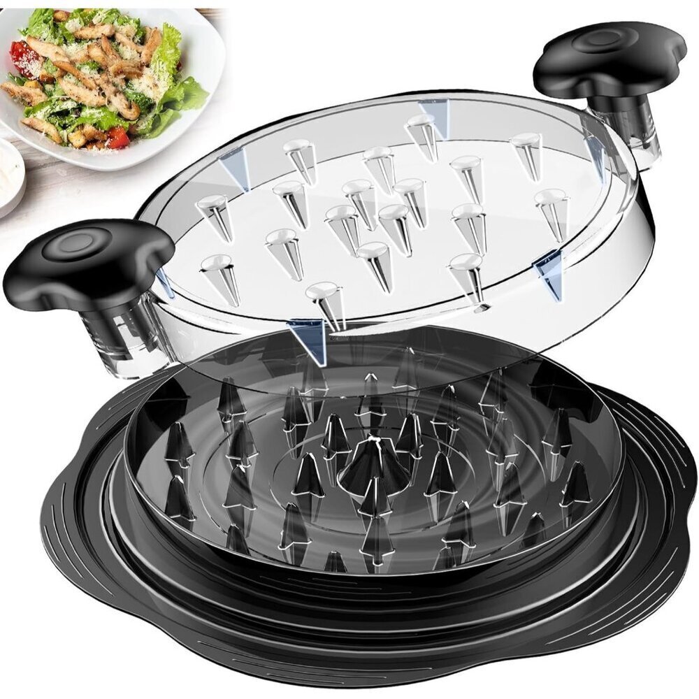 Chicken Shredder Large Chicken Breast Shredder Tool Twist with Brush&Fork, Visib